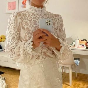 Zara white flower blouse